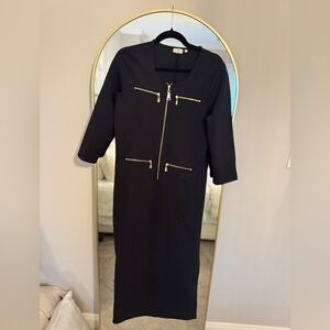 Spartina 449 Black Dress with Gold Zippers